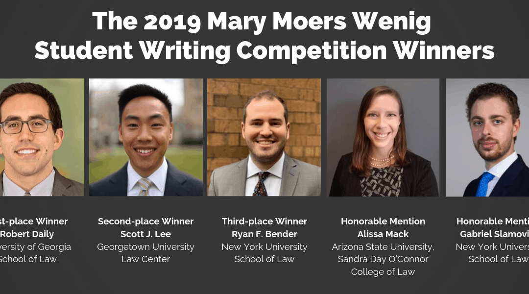 Mary Moers Wenig 2019 Student Writing Competition Winners
