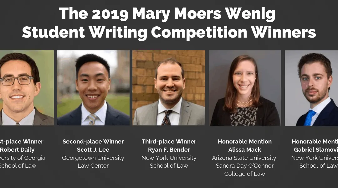 Mary Moers Wenig 2019 Student Writing Competition Winners