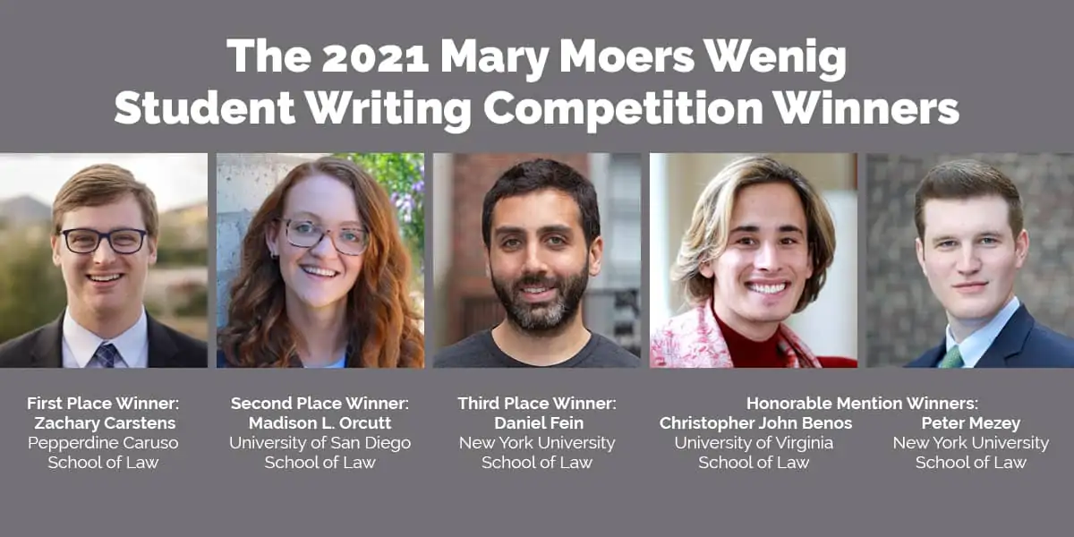 Mary Moers Wenig 2021 Student Writing Competition Winners