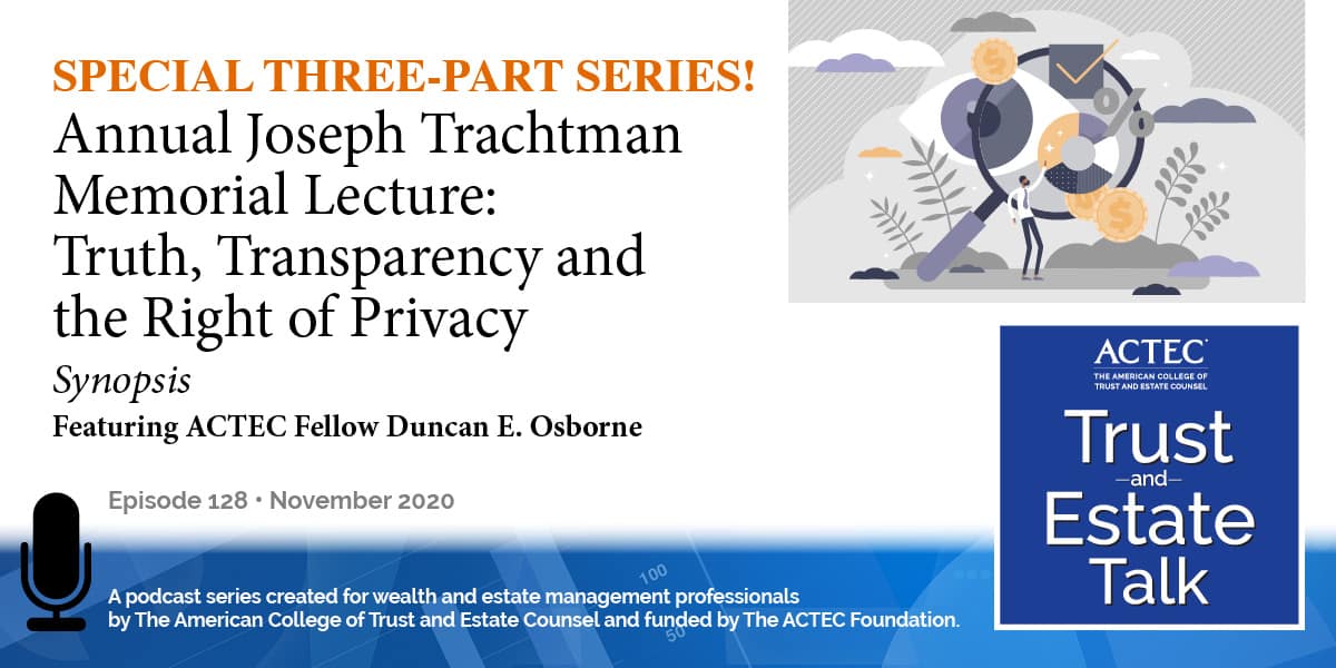 Truth, Transparency, and the Right of Privacy | Synopsis