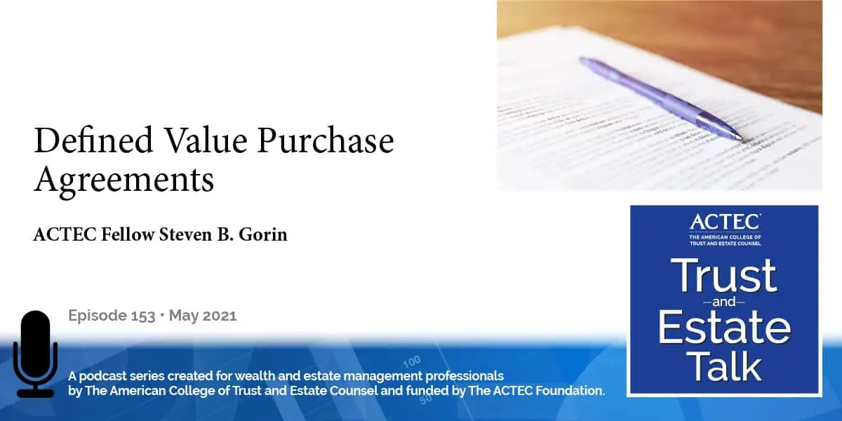 Defined Value Purchase Agreements | Transferring Business Assets