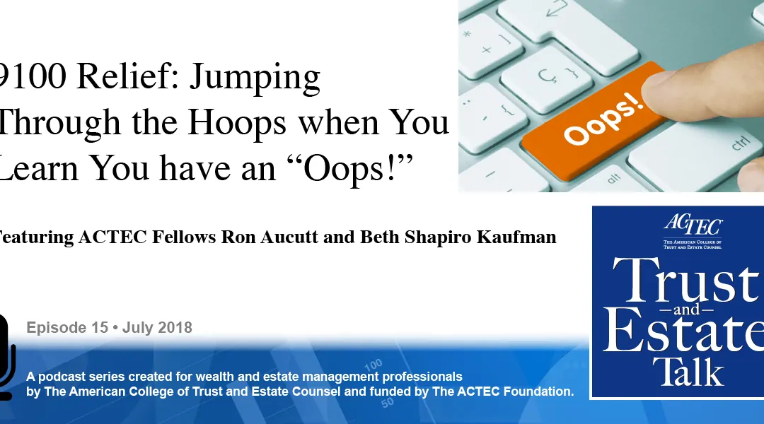 9100 Relief: Jumping Through the Hoops When You Learn You have an “Oops!”