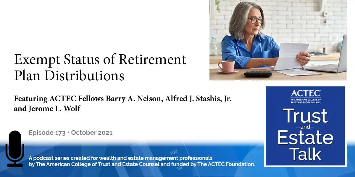 Exempt Status of Retirement Plan Distributions