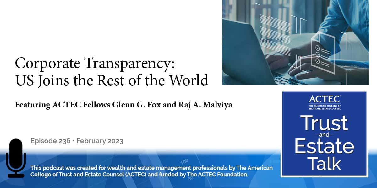 Corporate Transparency: US Joins the Rest of The World