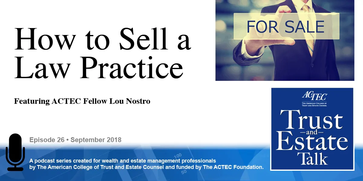 How to Sell a Law Practice