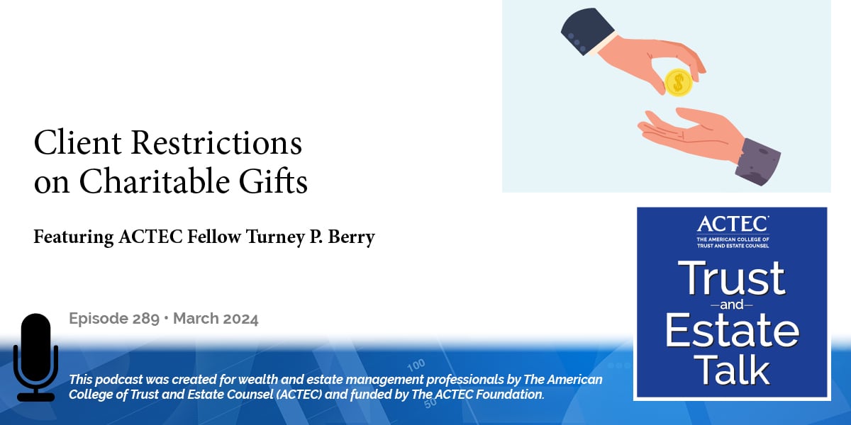 Client Restrictions on Charitable Gifts