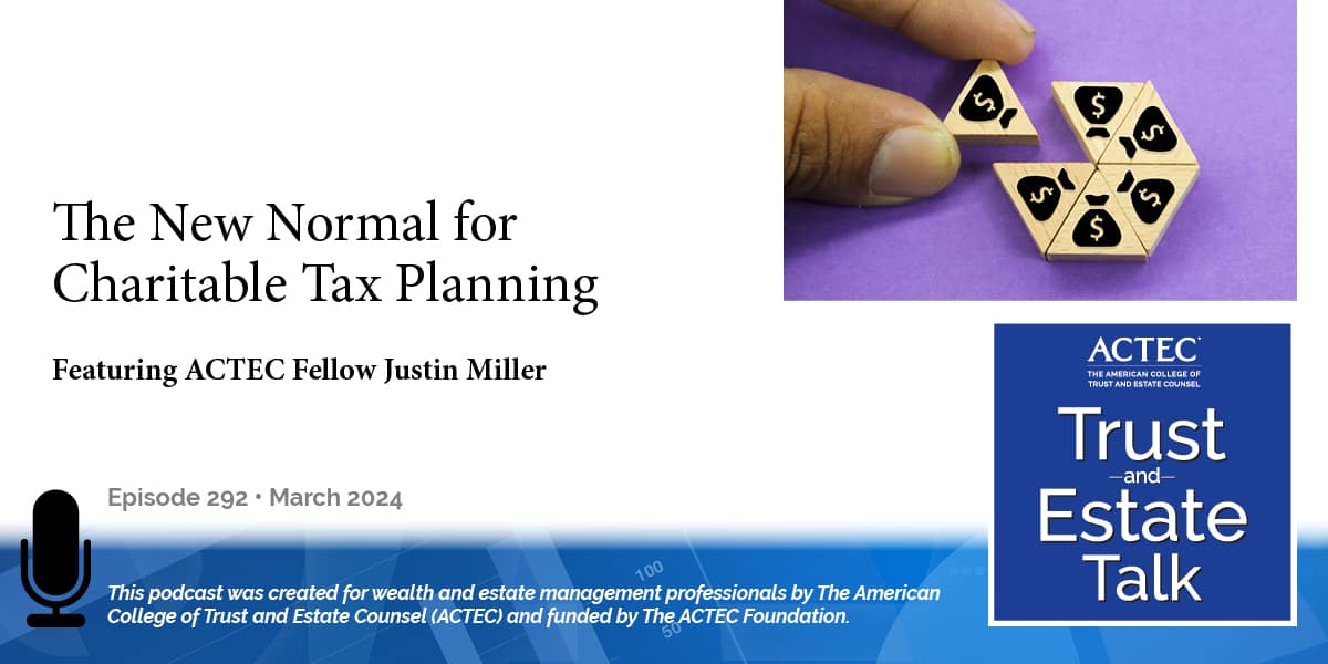 The New Normal for Charitable Tax Planning
