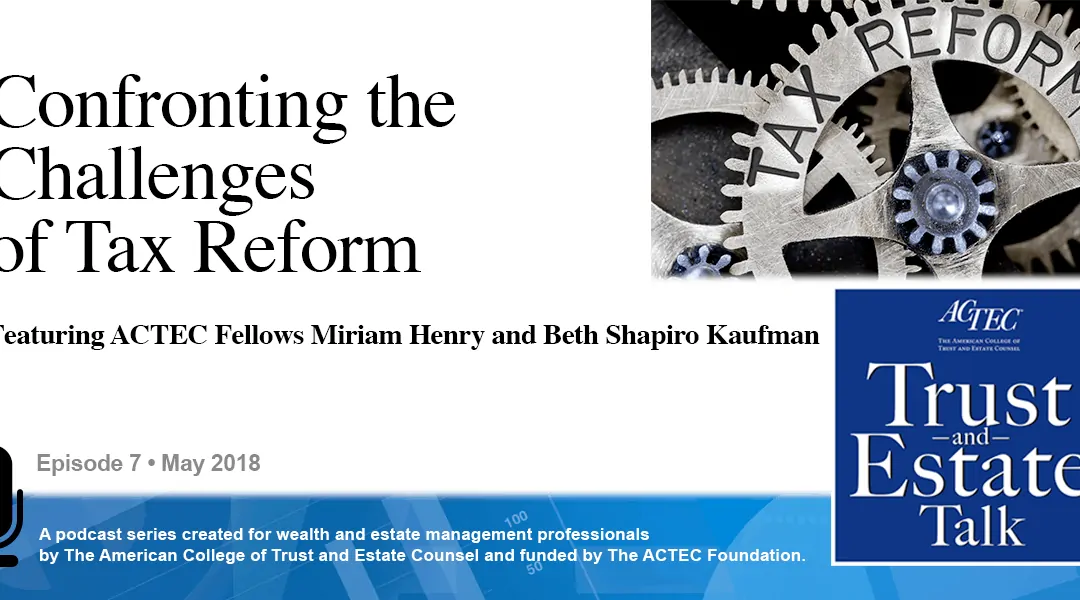 Confronting the Challenges of Tax Reform