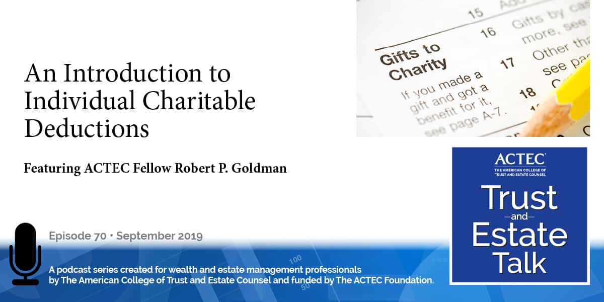 An Introduction to Individual Charitable Deductions