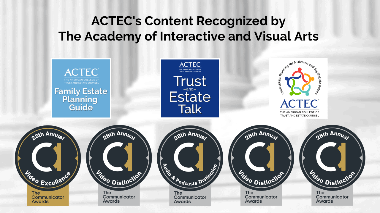 ACTEC Content Recognized by the Academy of Interactive and Visual Arts