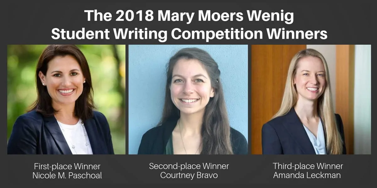 2018 Mary Wenig Student Writing Competition Winners